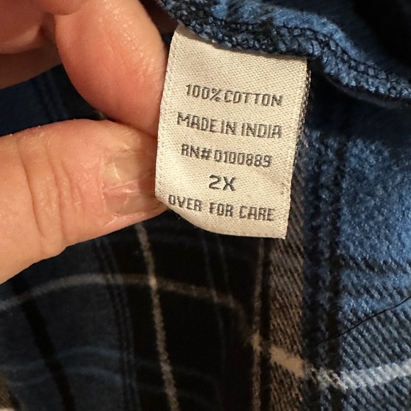 KEREN Hart Blue and Black Plaid Button Down Shirt - Picture 3 of 5